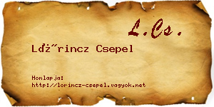 Lőrincz Csepel névjegykártya